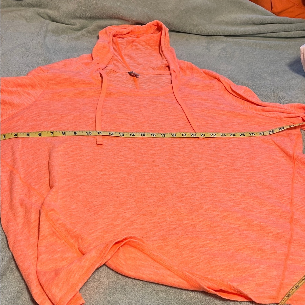 Active Women's Oversized Orange Long Sleeve Hooded Top - Picture 7 of 7